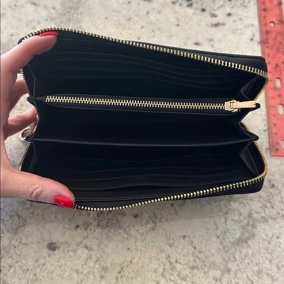 Coach Black Pebbled Leather Zip Wallet - Picture 3 of 3